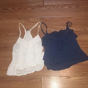 Aeropostale white and navy blue tank top